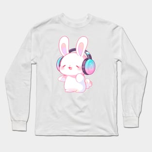 Bunny With Headphones Long Sleeve T-Shirt